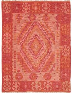 Tappeto Kilim Geometrico Rosso Arancione 130x170 Cm