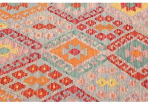 Tappeto Kilim Stilizzato Rosso Mattone Multicolore 129x168 Cm