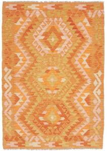 Tappeto Kilim Geometrico Arancione Beige 101x148 Cm