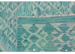 Tappeto Kilim Geometrico Verde Acqua Celeste 148x195 Cm