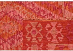 Tappeto Kilim Geometrico Rosso Arancione 130x170 Cm