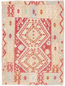 Tappeto Kilim Geometrico Rosso Beige 123x169 Cm