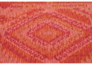 Tappeto Kilim Geometrico Rosso Arancione 130x170 Cm