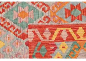 Tappeto Kilim Stilizzato Rosso Mattone Multicolore 129x168 Cm