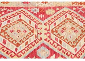 Tappeto Kilim Geometrico Rosso Beige 123x169 Cm