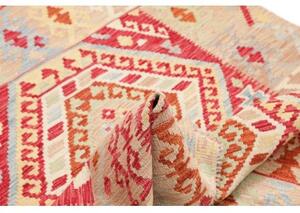 Tappeto Kilim Geometrico Rosso Beige 123x169 Cm