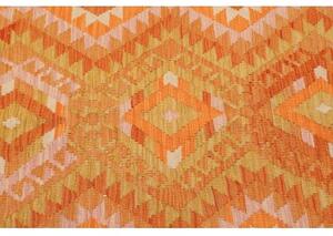 Tappeto Kilim Geometrico Arancione Beige 101x148 Cm