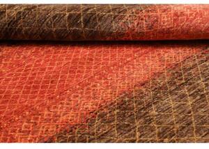 Tappeto Cromopura Geometrico Marrone Scuro Rosso 199x237 Cm