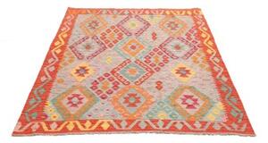 Tappeto Kilim Stilizzato Rosso Mattone Multicolore 129x168 Cm
