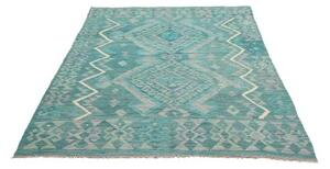 Tappeto Kilim Geometrico Verde Acqua Celeste 148x195 Cm