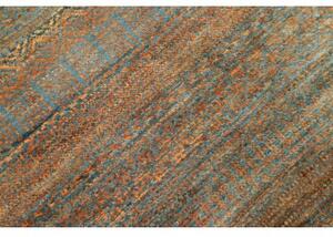 Tappeto Cromopura Geometrico Blu Petrolio Terracotta 97x156 Cm