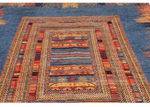 Tappeto Gabbeh Nova Geometrico Blu Ruggine 206x295 Cm