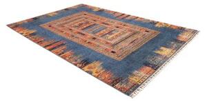 Tappeto Gabbeh Nova Geometrico Blu Ruggine 206x295 Cm
