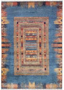 Tappeto Gabbeh Nova Geometrico Blu Ruggine 206x295 Cm