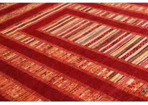 Tappeto Gabbeh Nova Geometrico Rosso Arancione 209x308 Cm