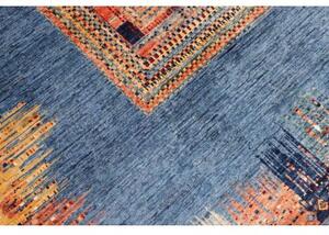 Tappeto Gabbeh Nova Geometrico Blu Ruggine 206x295 Cm