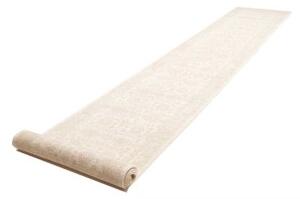 Tappeto Zigler Fine Floreale Beige Avorio Corsia 91x472 Cm