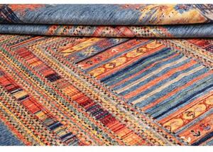 Tappeto Gabbeh Nova Geometrico Blu Ruggine 206x295 Cm