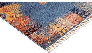 Tappeto Gabbeh Nova Geometrico Blu Ruggine 206x295 Cm
