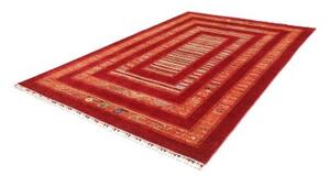 Tappeto Gabbeh Nova Geometrico Rosso Arancione 209x308 Cm