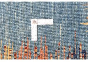 Tappeto Gabbeh Nova Geometrico Blu Ruggine 206x295 Cm