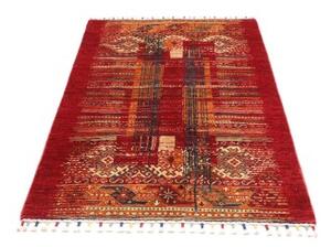 Tappeto Gabbeh Nova Geometrico Rosso Scuro Ocra 101x157 Cm