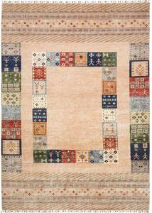 Tappeto Gabbeh Nova Geometrico Beige Multicolore 214x300 Cm