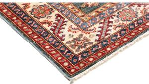 Tappeto Kazak Fine Stilizzato Blu Petrolio Rosso 153x191 Cm