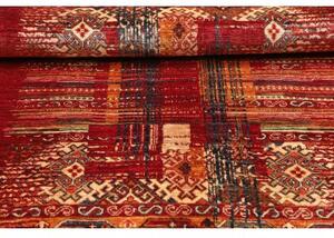 Tappeto Gabbeh Nova Geometrico Rosso Scuro Ocra 101x157 Cm