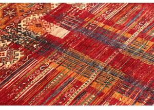 Tappeto Gabbeh Nova Geometrico Rosso Scuro Ocra 101x157 Cm