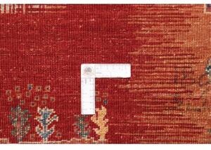 Tappeto Gabbeh Nova Geometrico Rosso Scuro Ocra 101x157 Cm