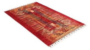 Tappeto Gabbeh Nova Geometrico Rosso Scuro Ocra 101x157 Cm