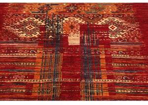 Tappeto Gabbeh Nova Geometrico Rosso Scuro Ocra 101x157 Cm