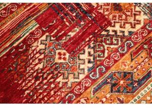 Tappeto Gabbeh Nova Geometrico Rosso Scuro Ocra 101x157 Cm