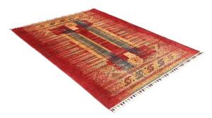 Tappeto Gabbeh Nova Geometrico Rosso Blu 151x199 Cm