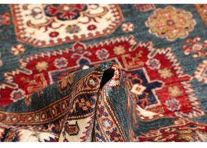 Tappeto Kazak Fine Geometrico Blu Petrolio Beige 150x219 Cm