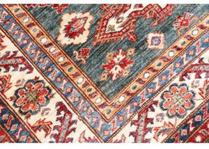 Tappeto Kazak Fine Stilizzato Blu Petrolio Rosso 153x191 Cm
