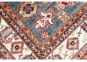Tappeto Kazak Fine Geometrico Blu Petrolio Beige 150x219 Cm
