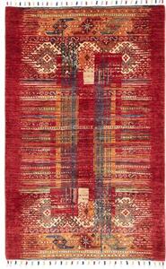 Tappeto Gabbeh Nova Geometrico Rosso Scuro Ocra 101x157 Cm
