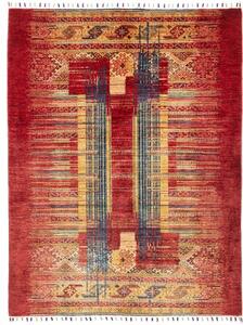 Tappeto Gabbeh Nova Geometrico Rosso Blu 151x199 Cm