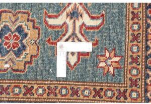 Tappeto Kazak Fine Geometrico Blu Petrolio Beige 150x219 Cm