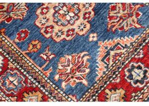 Tappeto Kazak Fine Stilizzato Blu Rosso Mattone Corsia 76x202 Cm