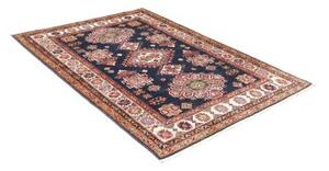 Tappeto Kazak Fine Stilizzato Blu Scuro Avorio 127x182 Cm