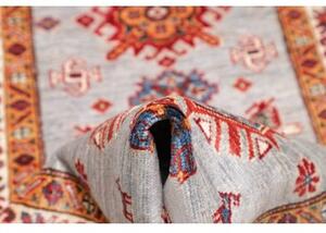 Tappeto Kazak Fine Stilizzato Azzurro Rosso Mattone Corsia 75x218 Cm