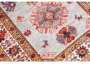 Tappeto Kazak Fine Stilizzato Azzurro Rosso Mattone Corsia 75x218 Cm