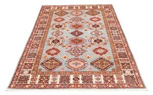 Tappeto Kazak Fine Stilizzato Azzurro Rosso 127x184 Cm