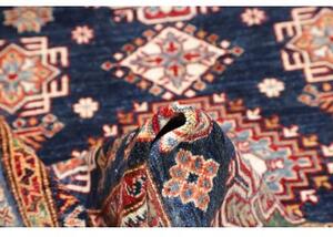 Tappeto Kazak Fine Stilizzato Blu Scuro Avorio 127x182 Cm