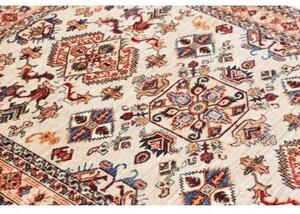 Tappeto Kazak Fine Stilizzato Avorio Rosso Mattone 124x183 Cm