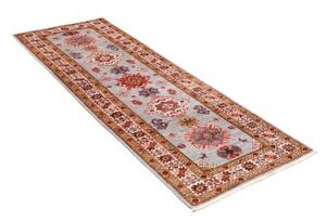 Tappeto Kazak Fine Stilizzato Azzurro Rosso Mattone Corsia 75x218 Cm