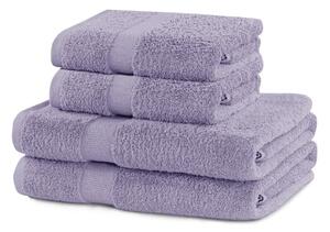 Asciugamani e teli da bagno in spugna di cotone alla lavanda in un set di 4 pezzi Marina - DecoKing